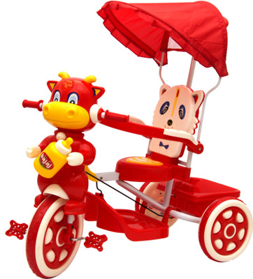 

Bajaj Baby Product Bajaj Baby Product Tricycle for Baby Newly Launched With Back Front and Back Side Basket and Parent Handle - Canopy , Footboard For Pushing Recommended for New Born 1,2,3,4,5 Years Old Children Musical Tricycle for Baby Boys & Girls Gif