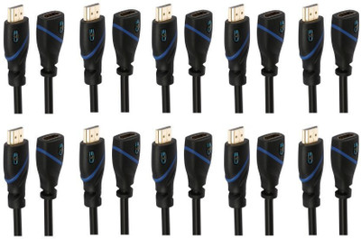 

CE TV-out Cable High Speed HDMI Cable Male to Female (1.5 Feet) with Ethernet Supports 1.4 30AWG, 3D and Audio Return, UltraHD 4K Ready, Latest Specification Cable, (10 Pack)(Black, For Xbox, 0.5 m)