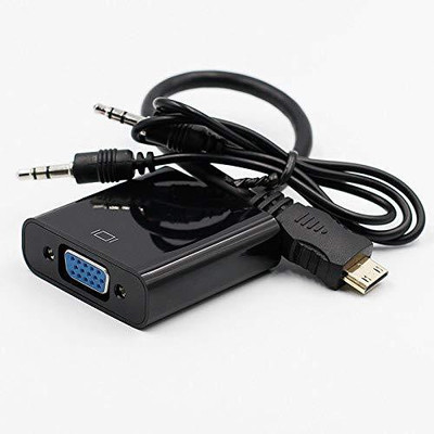 

LipiWorld TV-out Cable Mini HDMI Male to VGA Female with Audio Video Converter Adapter Cable(Black, For Laptop)