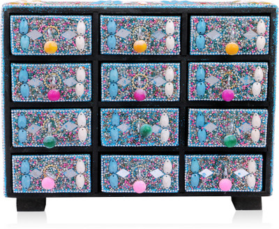

samaa FANCY-JEWELRY-BOX-BLUE-014 FANCY-JEWELRY-BOX-BLUE-014 Vanity Box(Blue, Multicolor)