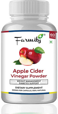 

Farmity Apple Cider Vinegar Powder Capsule for weight management - 500 mg 60 capsules(60 No)