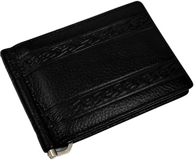 

Ammvi Creations Men Black Genuine Leather Money Clip(6 Card Slots)