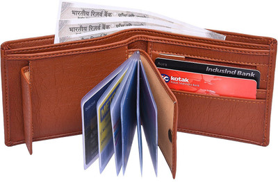 

Accezory Men Formal Tan Artificial Leather Wallet(10 Card Slots)