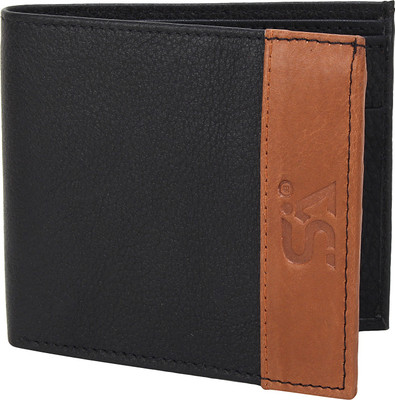 

ATSH Men Black, Tan Genuine Leather Wallet(3 Card Slots)