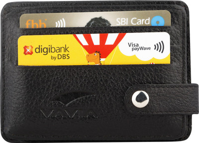 

VAVIA Men Black Genuine Leather Wallet(5 Card Slots)