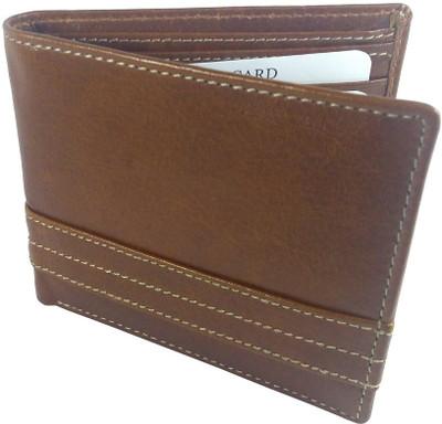 

piuda Men Brown Genuine Leather Wallet(8 Card Slots)