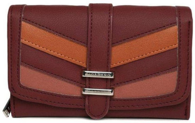 Giordano Women Evening/Party Brown Genuine Leather Wallet(4 Card Slots), Red