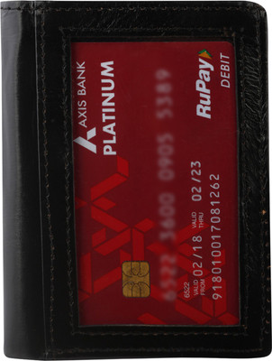 

VAVIA Men Black Genuine Leather Wallet(5 Card Slots)