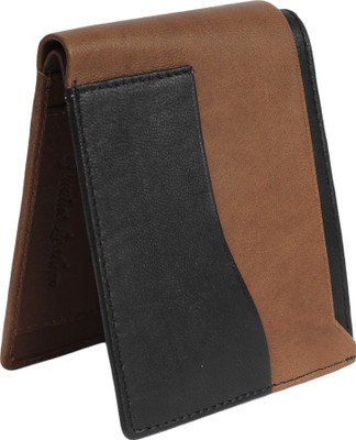 

SEASONFRANK Men Brown Genuine Leather Wallet(4 Card Slots), Black;brown