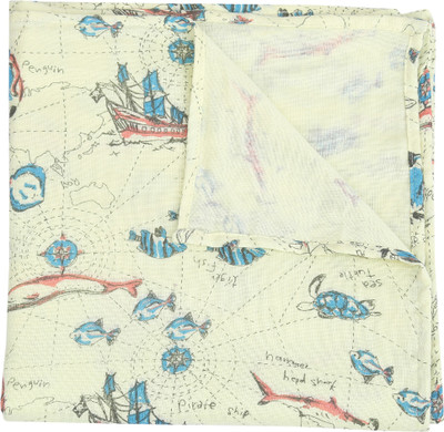 L'amour Printed  Swadding Baby Blanket(Cotton, Light Yellow