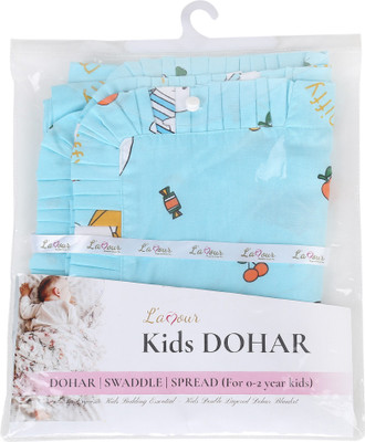 

L'amour Printed  Dohar(Cotton, Sky Blue