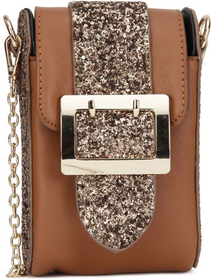 

Miss CL Women Evening/Party Brown Leatherette Sling Bag