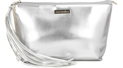 

Remanika Women Casual Silver Leatherette Sling Bag