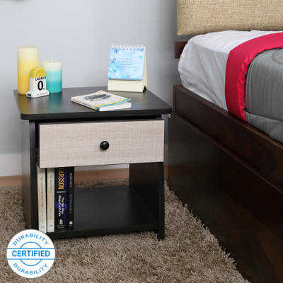 Valtos Engineered Wood Bedside Table(Finish Color - Wenge, Knock Down)