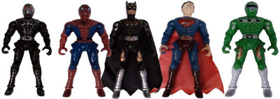 

imtion Avengers Set Big Size Set Of 5 Pees Spider mam,Bet man,Captain America,Black Man,Green Man,Super Hero Set(Multicolor)