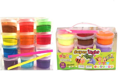 

S2KCrafts S2KC-0990 Attractive Neon Jelly Clay & 5D Slime ultra-light clay Super-Light Modeling Air Dry Magic Clay Jelly with Straws for Kids/Teens - non-toxic Green Environmental Protection - 12+12 Colors