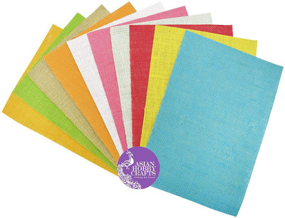 

AsianHobbyCrafts Jute Sheets/Burlap Sheets A4 Size 10 Sheets Multicolor : Assorted