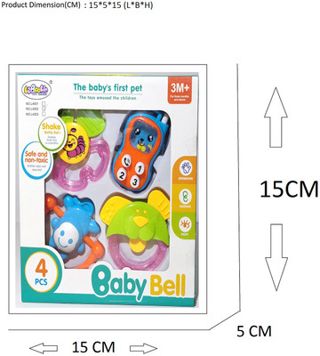 

Stylo Infant Plastic Non Toxic Rattle and Teether Toys 4 pcs Rattle(Multicolor, Red, Orange)