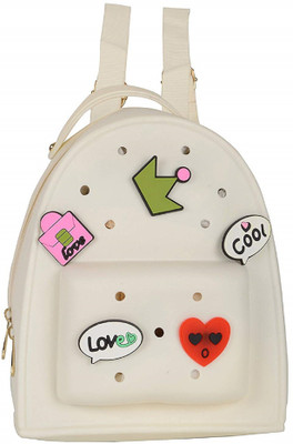 

Shopigator Silicone Cute Patches Trendy Mini 6 Backpack(White), Patches white