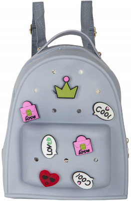 

Shopigator Silicone Cute Patches Trendy Mini 6 Backpack(Grey), Patches grey