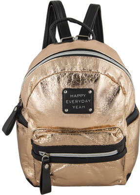 

Bazaar Pirates Mini Backpack Handbag Trendy Shiny 4.5 Backpack(Gold, Black), Shiny gold