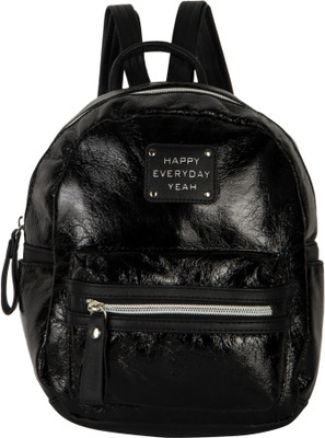 

Bazaar Pirates Mini Backpack Handbag Trendy Shiny 4.5 Backpack(Black), Shiny black