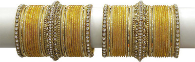 Muchmore Alloy Gold-plated Bangle Set(Pack of 2)