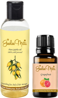 

Geeleemitti Jojoba Carrier Oil + Pure Grapefruit Essential Oil to be diluted for Hair, Skin and Face(110 ml)