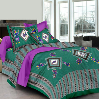 

Krish Home Furnishing 250 TC Cotton Double Printed Bedsheet(Pack of 10, Multicolor)