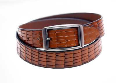 

inches pure leather Men Party, Casual, Evening, Formal Tan Genuine Leather Belt