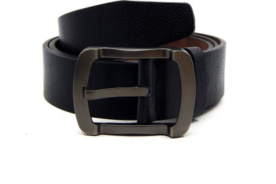 

ELS Men Formal, Casual Black Artificial Leather, Texas Leatherite Belt