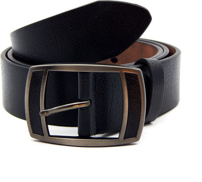 

ELS Men Formal, Casual Black Artificial Leather, Texas Leatherite Belt
