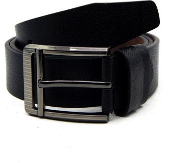 

ELS Men Formal, Casual Black Artificial Leather, Texas Leatherite Belt