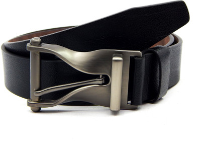

ELS Men Formal, Casual Black Artificial Leather, Texas Leatherite Belt