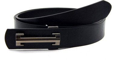 

ELS Men Formal, Casual Black Artificial Leather, Texas Leatherite Belt