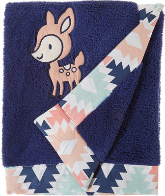 

Bacati Printed  Crib Baby Blanket(Microfiber, Coral