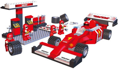 

TOYGALAXY DIY F1 Racing Pit Stop Model Building Blocks Set (Multicolor)(Multicolor)