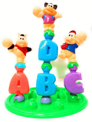 

TALKING GANESHA Finest Quality English Learning Blocks Set for Kids with Cartoon Figurines, Pop, Build & Play The Fun (Multicolor)(Multicolor)