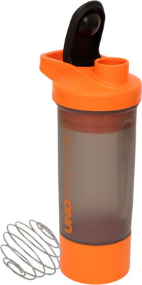 

Jaypee Plus Uno Gym Bottle 600 ml Shaker(Pack of 1, Orange), Grey orange
