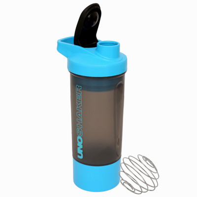 

Jaypee Plus Uno Gym Bottle 600 ml Shaker(Pack of 1, Blue), Grey blue