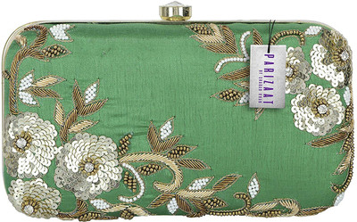 

Parizaat by shadab khan Party Green Clutch