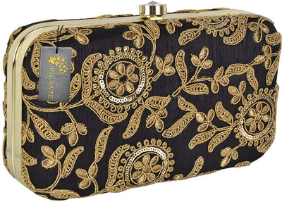 

Parizaat By Shadab Khan Party Black, Gold Clutch