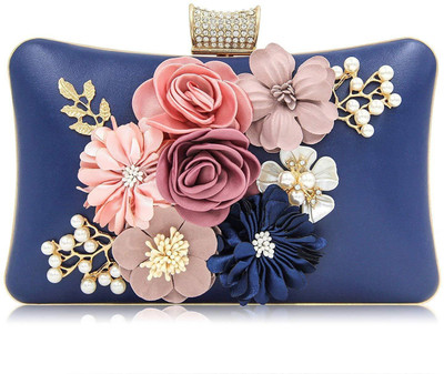 

Tooba Handicraft Party Blue Clutch