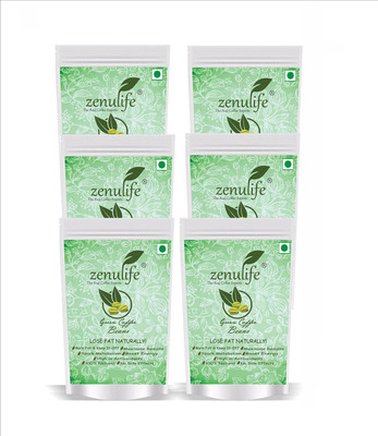 

zenulife Organic Green Coffee Beans For Weight Loss (Unroasted Coffee Beans) - 100 GM Pack of 6 Instant Coffee(6 x 16.67 g, Green Coffee, Unflavoured Flavoured)