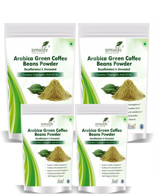 

zenulife Organic Green Coffee beans Powder for Weight Management 400 GM Pack of 4 Instant Coffee(4 x 100 g)