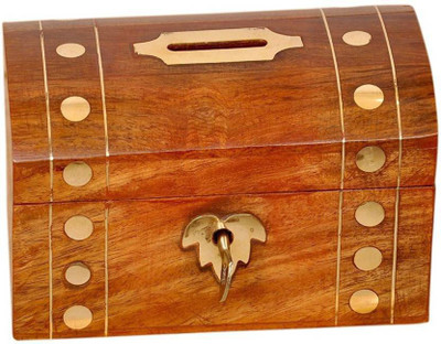 

Martemporium Wooden coin bank Coin Bank(Brown)
