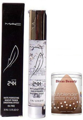 

divas beauty Sponge Puff With Up To 24H Oil Free Face Primer Gel(Set of 2)