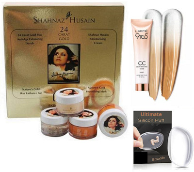 

Ultimate Silicon Puff,Shahnaz Husain Gold Facial Kit,9 To 5 Complexion Care Face CC Cream(Set of 3)
