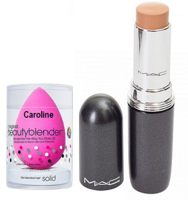 caroline Sponge puff, Mac Stick Concealer Studio Fix Fluid(Set of 2)