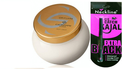 

Oriflame Sweden giordani gold body cream with neckline kajal(Set of 2)